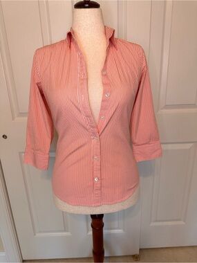 J Crew  Pink Stripe Button-Up Shirt